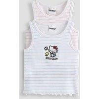 The Very Collection 2-Pack Hello Kitty And My Melody Rib Vests - White
