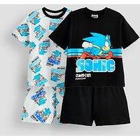 The Very Collection 2Pk Sonic Shortie Pyjamas - Blue