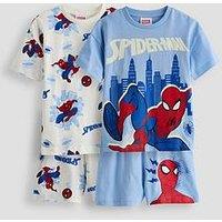 The Very Collection 2Pk Spiderman Shortie Pyjamas - Blue
