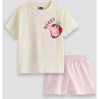 The Very Collection Peppa Pig Best Day Back Print Shortie Pyjamas - Pink
