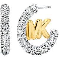 Michael Kors Pav&Eacute; Logo Hoop Earrings
