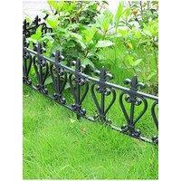 Living And Home 3Pcs Garden Picket Fence Black