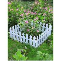 Living And Home 4Pcs Garden Picket Fence White