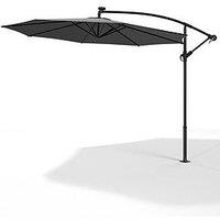 Living And Home 3M Led Cantilever Garden Parasol Without Base Dark Grey