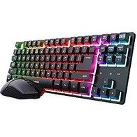 Trust Gxt 832 Thado Wireless Tkl Keyboard & Mouse Gaming Combo With Rgb Illumination For Pc/ Laptop