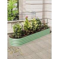 Living And Home Oval Raised Garden Bed Light Green D 80 X L 320 Cm