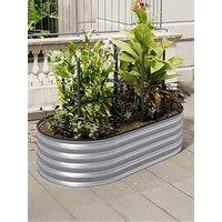 Living And Home Oval Raised Garden Bed Silver D 80 X L 160 Cm