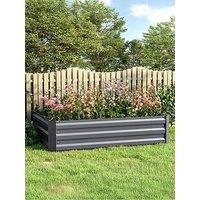Living And Home Rectangular Raised Garden Bed Grey 120Cm W X 90Cm D