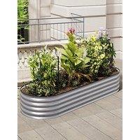 Living And Home Oval Raised Garden Bed Silver D 80 X L 240 Cm