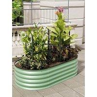 Living And Home Oval Raised Garden Bed Light Green D 80 X L 160 Cm