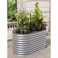 Living And Home Oval Raised Garden Bed Silver D 80 X L 160 X H 80 Cm