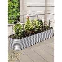 Living And Home Oval Raised Garden Bed With Plant Support D 80 X L 320 Cm