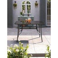 Living And Home Rectangular Garden Table With Parasol Hole L 120 Cm