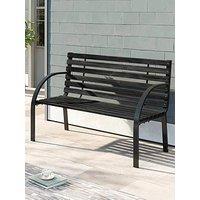 Living And Home 2 Seater Rustproof Garden Bench Black