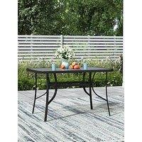 Living And Home Rectangular Garden Table With Parasol Hole L 120Cm
