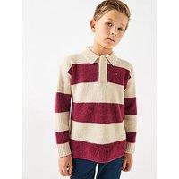 Tommy Hilfiger Boys Wool Blend Rib Rugby Sweater - Multi