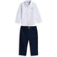 Tommy Hilfiger Baby Boys Ithaca Shirt And Trouser Gift Set - Navy