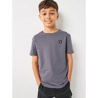 Calvin Klein Jeans Boys Mono Mini Badge Short Sleeve T-Shirt - Dark Grey