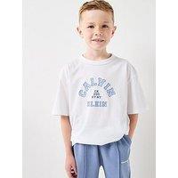 Calvin Klein Jeans Boys Varsity Graphic Short Sleeve T-Shirt - White