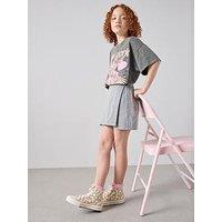 The Very Collection Girls Denim Skort - Grey