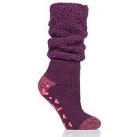 Heat Holders Cosy Slouch Lounge Socks - Wine