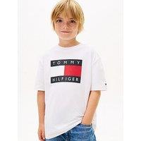 Tommy Hilfiger Boys Heritage Printed Flag Short Sleeve T-Shirt - White