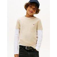 Tommy Hilfiger Boys Essential Cotton Short Sleeve T-Shirt - Beige