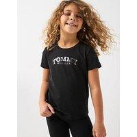 Tommy Hilfiger Girls Foil Short Sleeve T-Shirt - Black