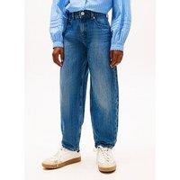 Tommy Hilfiger Girls Barrel Washed Jeans - Blue