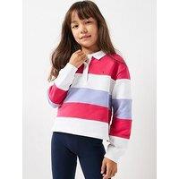 Tommy Hilfiger Girls Colorblock Long Sleeve Polo Shirt - Multi