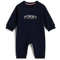 Tommy Hilfiger Baby Boys Monotype Long Sleeve Romper - Navy