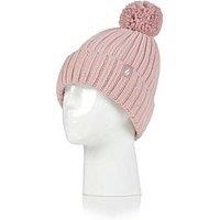 Heat Holders Arden Ribbed Thermal Pom Pom Hat - Light Grey