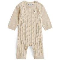 Tommy Hilfiger Cable Knit Relaxed Coverall - Beige