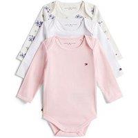 Tommy Hilfiger Baby Girls 3 Pack Long Sleeve Bodysuit Set - Multi