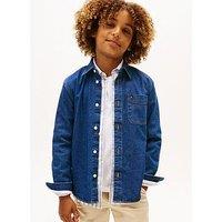 Tommy Hilfiger Boys Relaxed Denim Shirt - Dark Blue