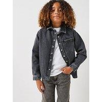 Calvin Klein Jeans Boys Optic Washed Long Sleeve Shirt - Black