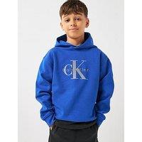 Calvin Klein Jeans Boys Light Monologo Hoodie - Blue