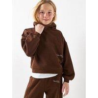 Calvin Klein Jeans Girls Signature Hoodie - Brown