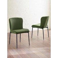 Julian Bowen Set Of 2 Leonie Dining Chairs - Green