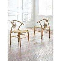 Julian Bowen Set Of 2 Symi Oak Dining Chairs