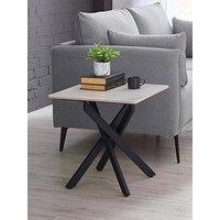 Julian Bowen Bradley White Marble Lamp Table