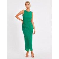 Quiz Green Mesh Midaxi Dress