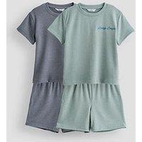 The Very Collection Boys 2 Pack Lounge Stripe Pyjamas