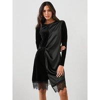 Allsaints Lana Velvet Dress - Black