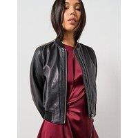 Allsaints Orten Leather Bomber Jacket - Black