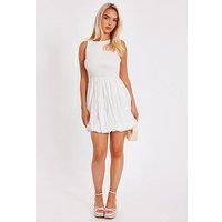 Quiz White Bubble Hem Mini Dress