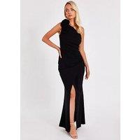 Quiz Black Corsage Maxi Dress