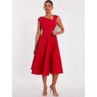 Quiz Red Asymmetric Midi Dress