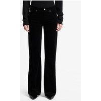 7 For All Mankind Corduroy Twisted Dojo Tailorless Flare Jeans - Black