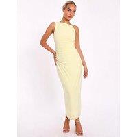 Quiz Yellow Gold Buckle Midaxi Dress